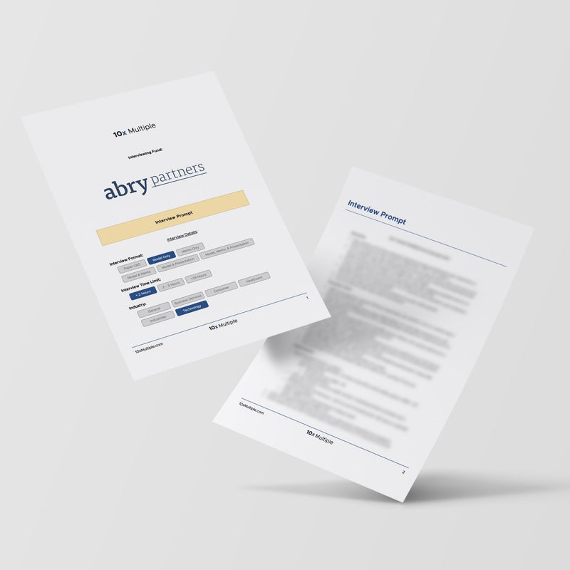 Private Equity Interview Questions PE Practice Mega Fund Abry Partners Interview - 10x Multiple
