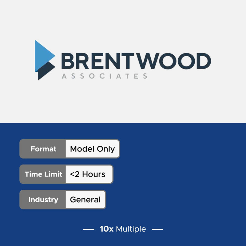 Private Equity Interview Questions PE Practice Mega Fund Brentwood Associates Interview - 10x Multiple