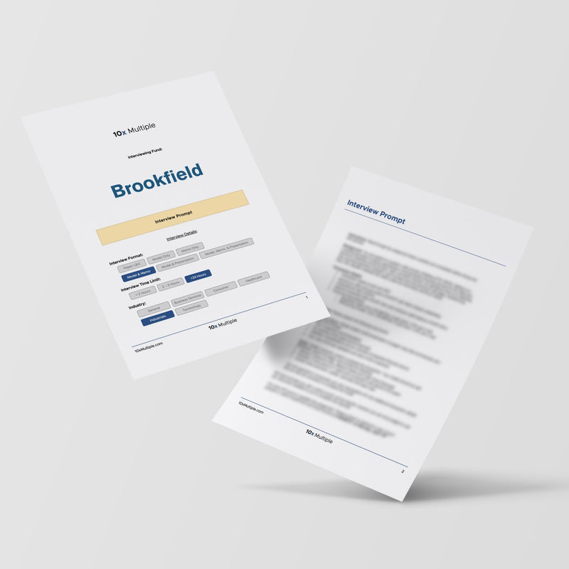 Private Equity Interview Questions PE Practice Mega Fund Brookfield Interview - 10x Multiple
