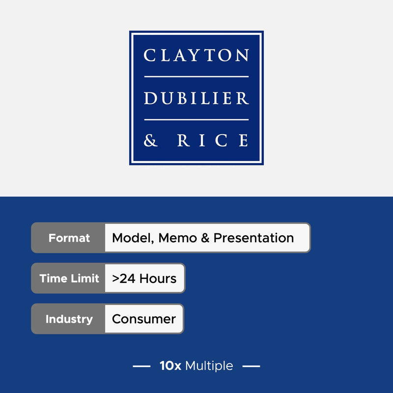 Private Equity Interview Questions PE Practice Mega Fund Clayton, Dubilier & Rice (CD&R) Interview - 10x Multiple