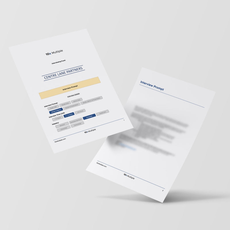 Private Equity Interview Questions PE Practice Mega Fund Centre Lane Partners Interview - 10x Multiple