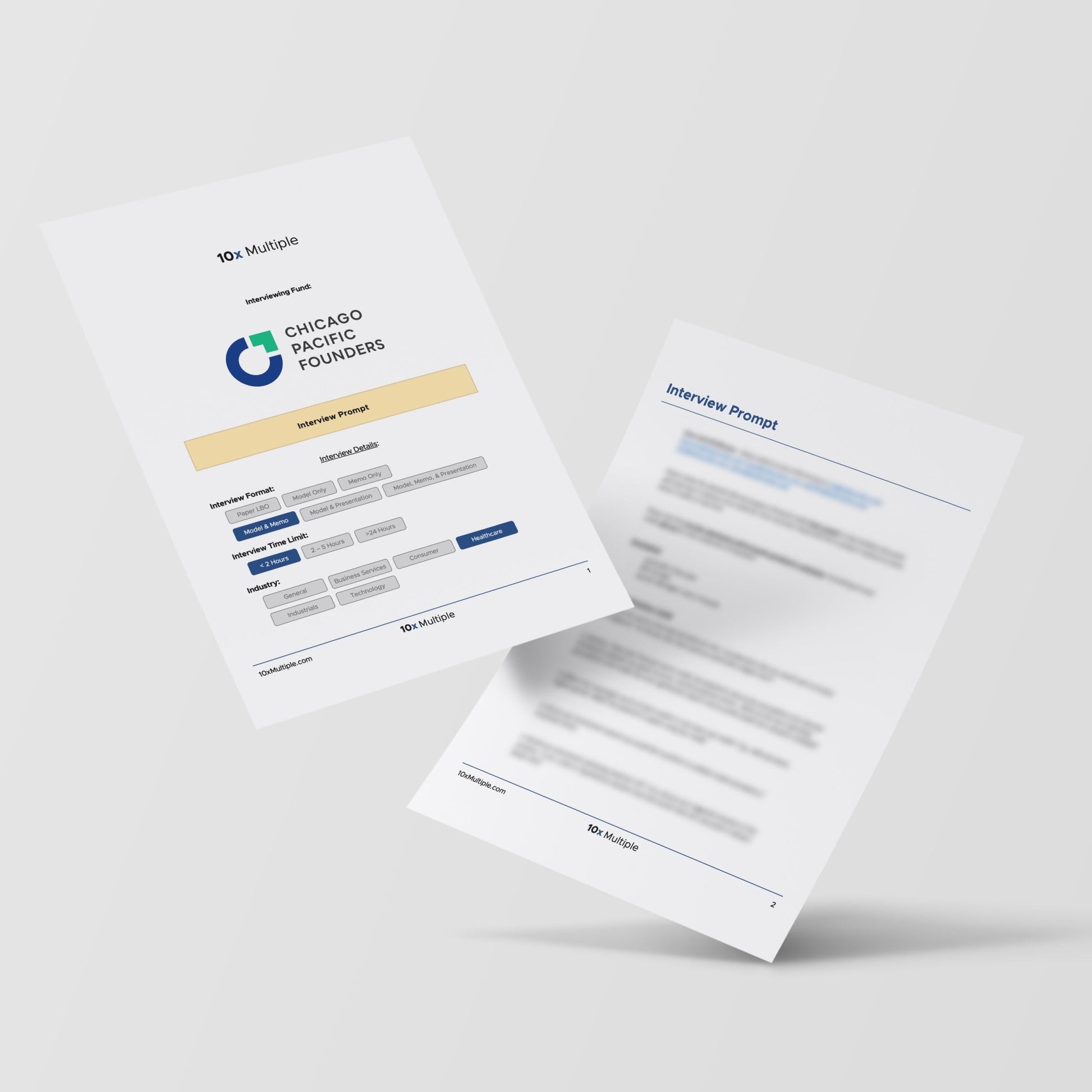 Private Equity Interview Questions PE Practice Mega Fund Chicago Pacific Founders - 10x Multiple