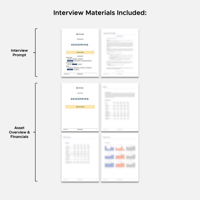 Private Equity Interview Questions PE Practice Mega Fund Gemspring Capital Interview - 10x Multiple