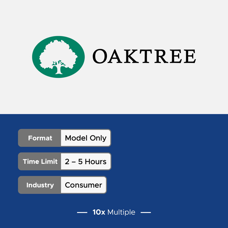 Private Equity Interview Questions PE Practice Mega Fund Oaktree Capital Management Interview - 10x Multiple