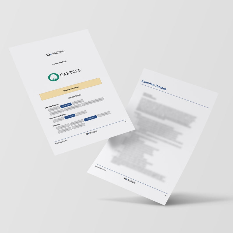Private Equity Interview Questions PE Practice Mega Fund Oaktree Capital Management Interview - 10x Multiple