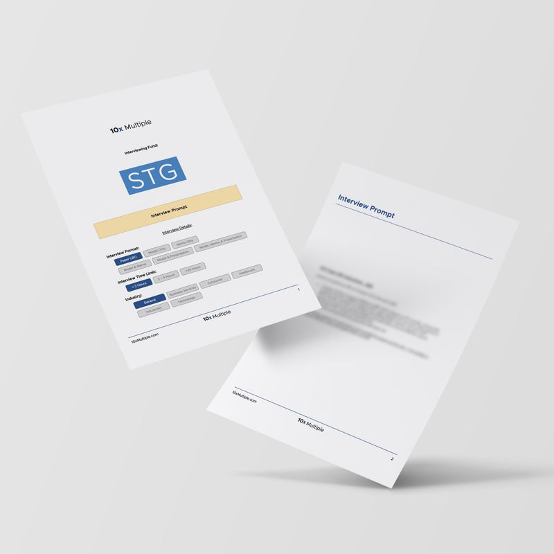 Private Equity Interview Questions PE Practice Mega Fund STG Interview - 10x Multiple
