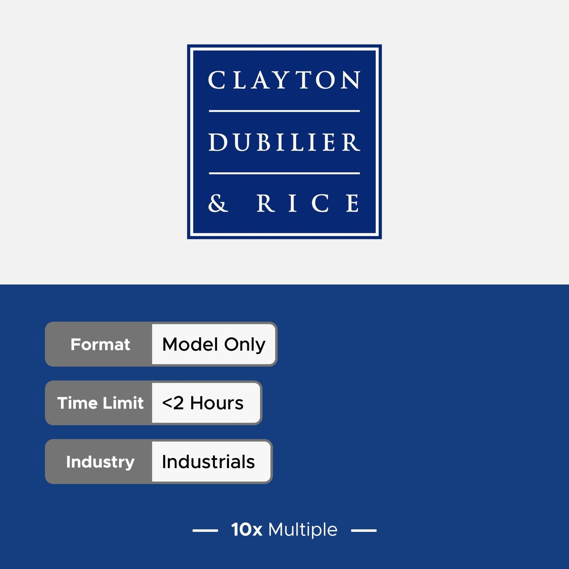 Private Equity Interview Questions PE Practice Mega Fund Clayton Dubilier & Rice (CD&R) Interview - 10x Multiple
