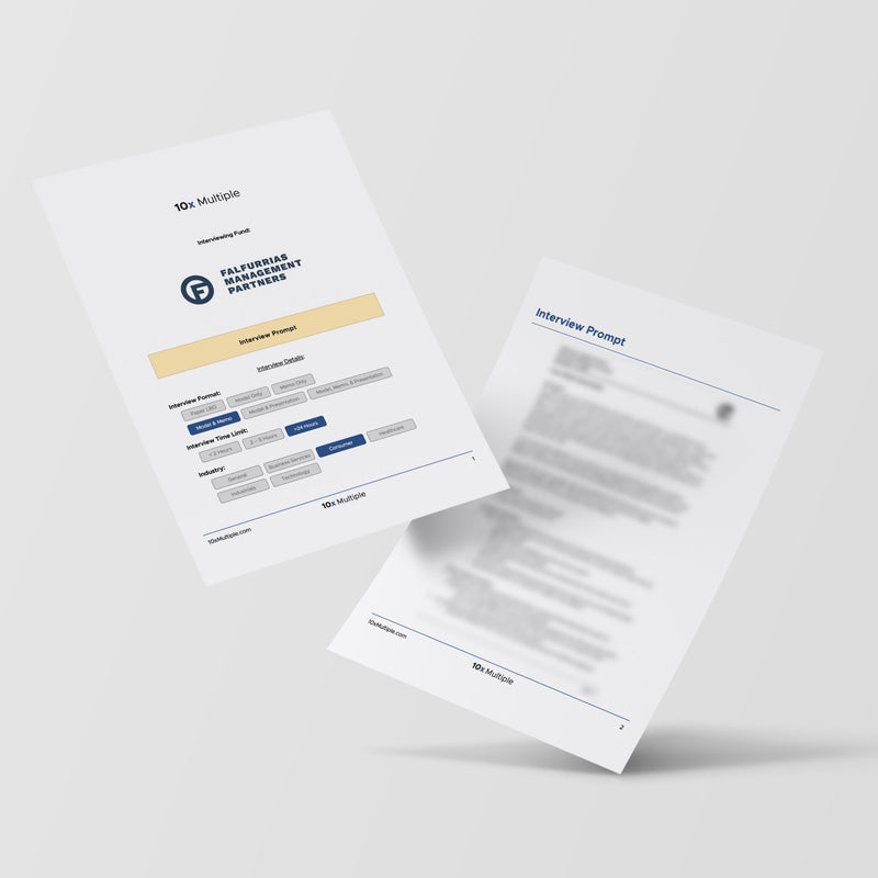 Private Equity Interview Questions PE Practice Mega Fund Falfurrias Capital Partners Interview - 10x Multiple