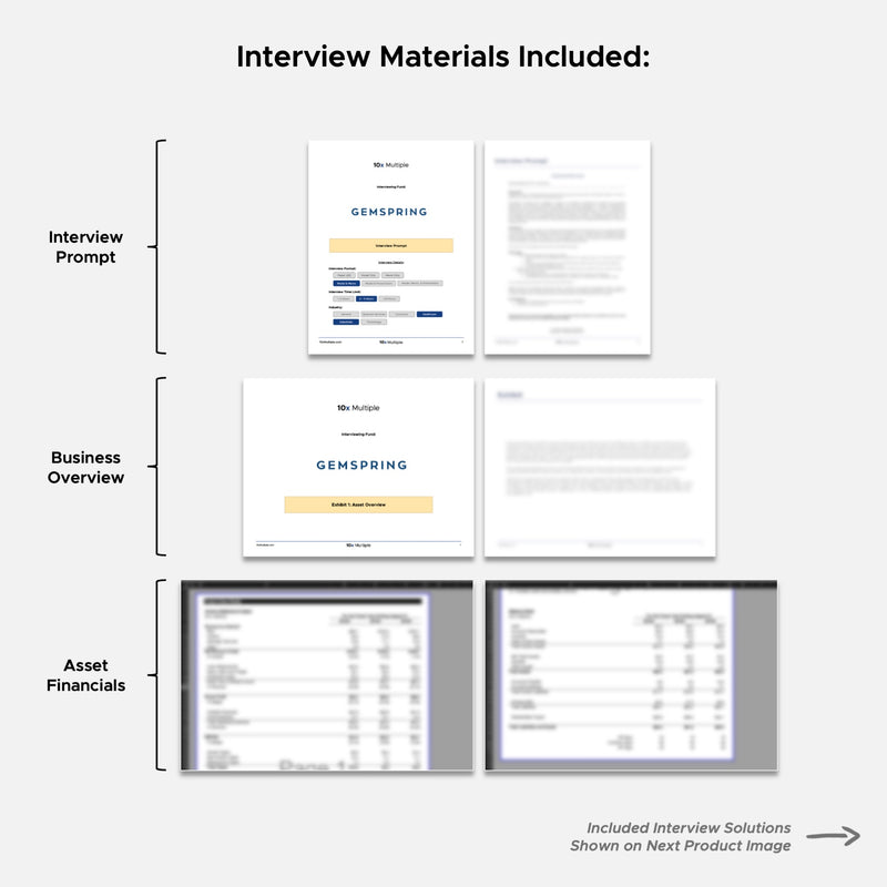 Private Equity Interview Questions PE Practice Mega Fund Gemspring Capital Interview - 10x Multiple