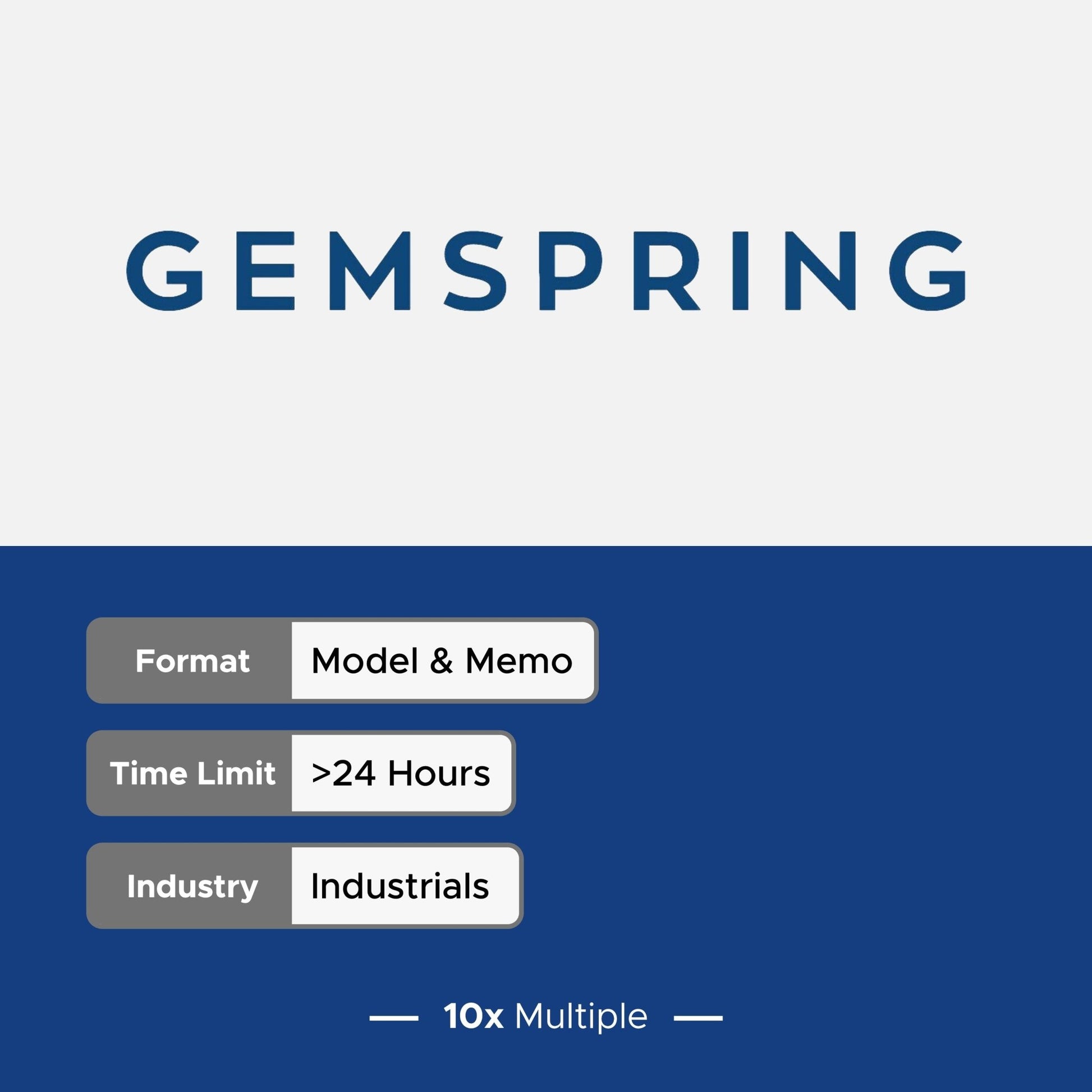 Private Equity Interview Questions PE Practice Mega Fund Gemspring Capital Interview - 10x Multiple