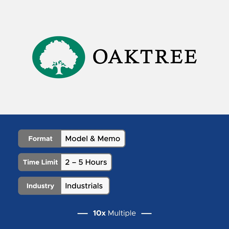 Private Equity Interview Questions PE Practice Mega Fund Oaktree Capital Management Interview - 10x Multiple