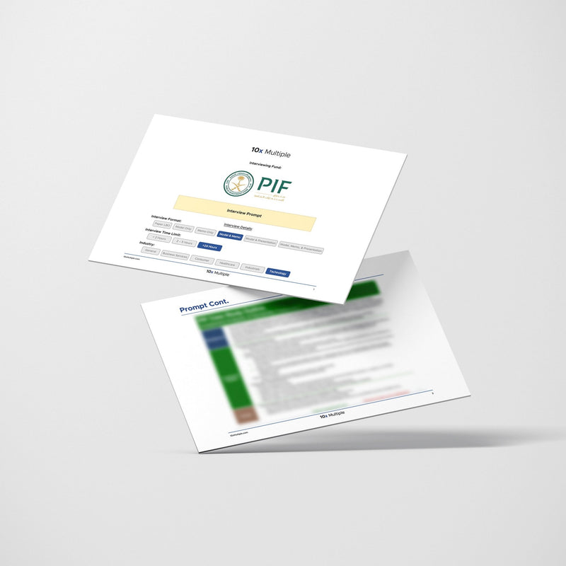 Private Equity Interview Questions PE Practice Mega Fund Public Investment Fund (PIF) - 10x Multiple