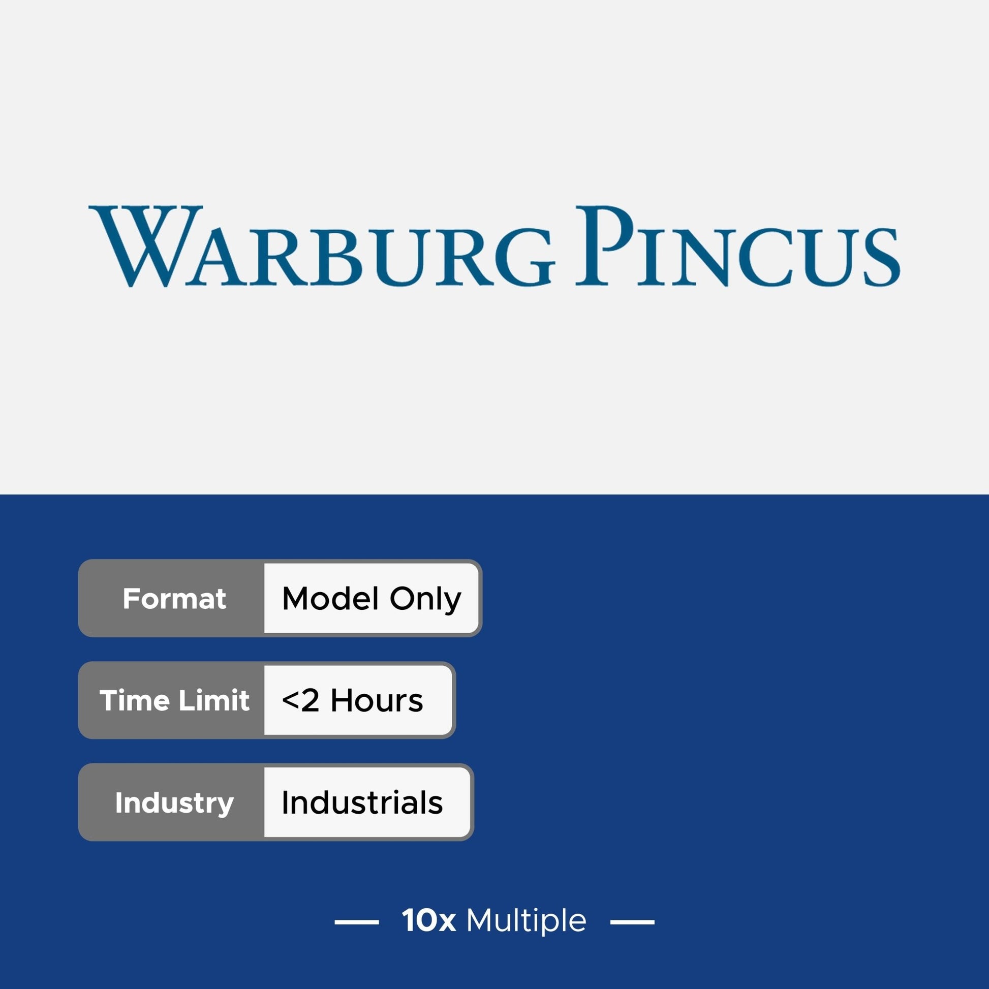 Private Equity Interview Questions PE Practice Mega Fund Warburg Pincus Interview - 10x Multiple